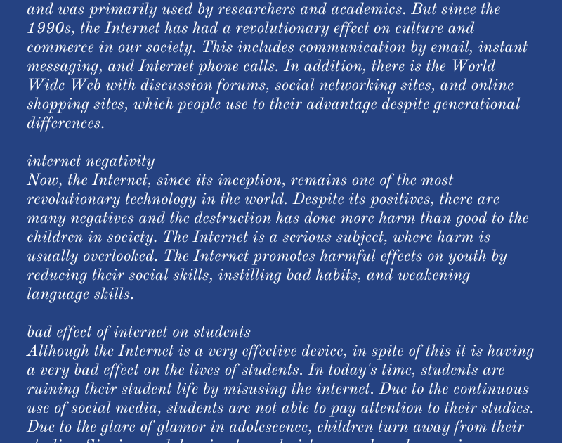 essay on internet and its uses